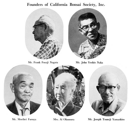 California Bonsai Society founding members, Bonsai in California, 1, 1967